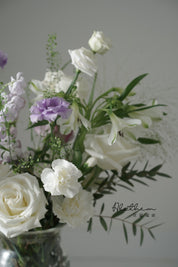 Alethea Vase Arrangement - Lavender/White