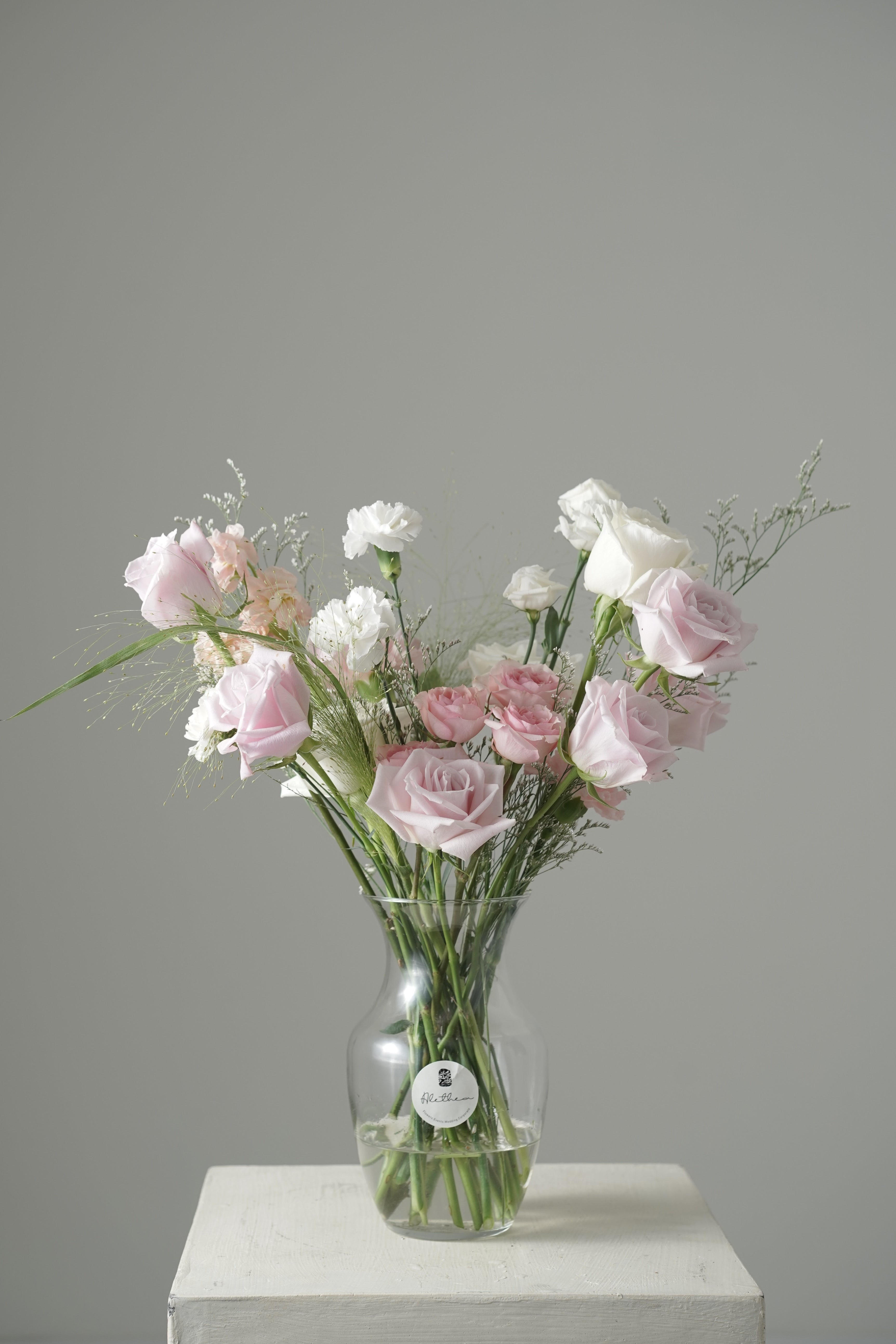 Alethea Vase Arrangement - Pink/White