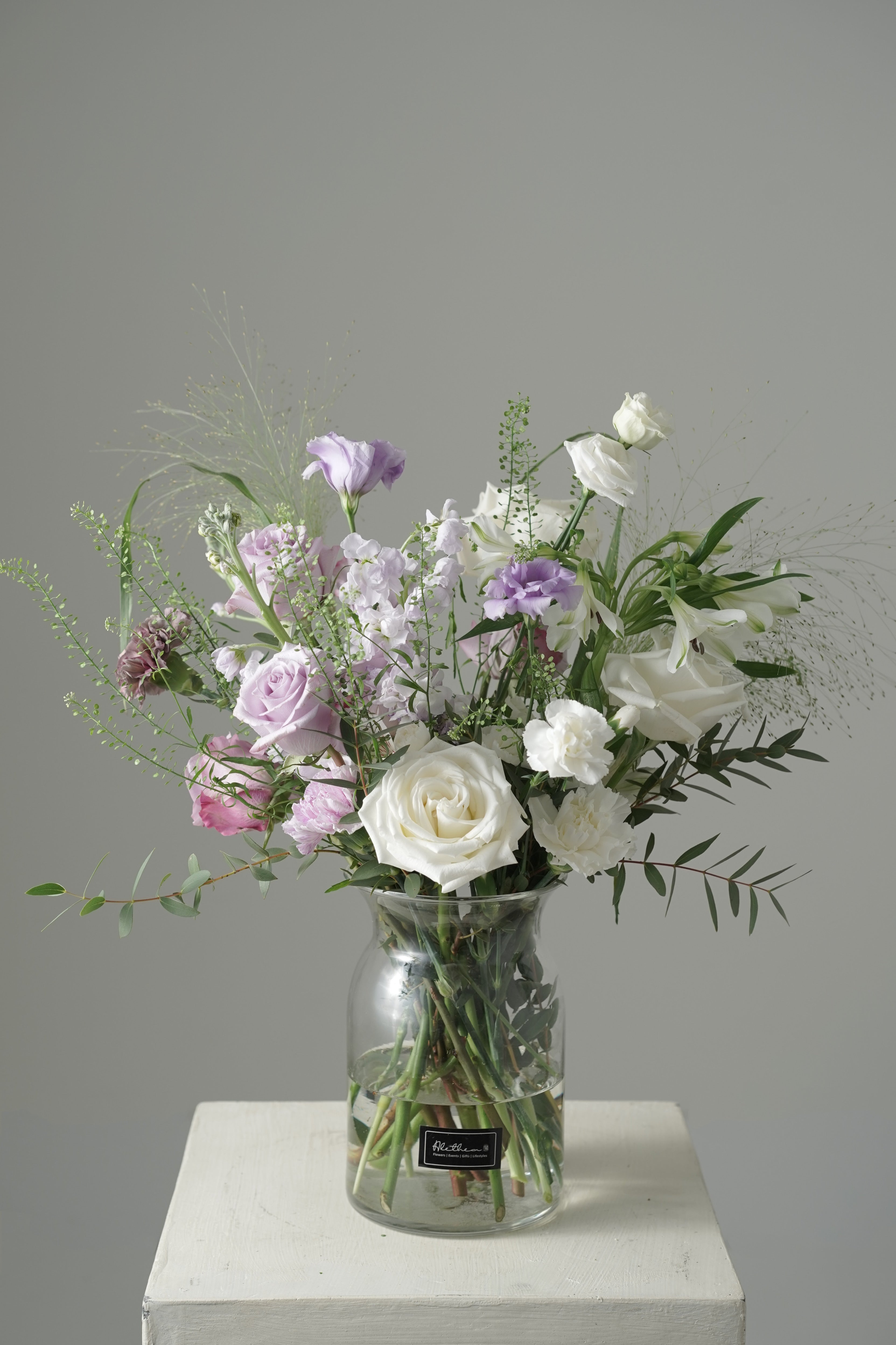 Alethea Vase Arrangement - Lavender/White