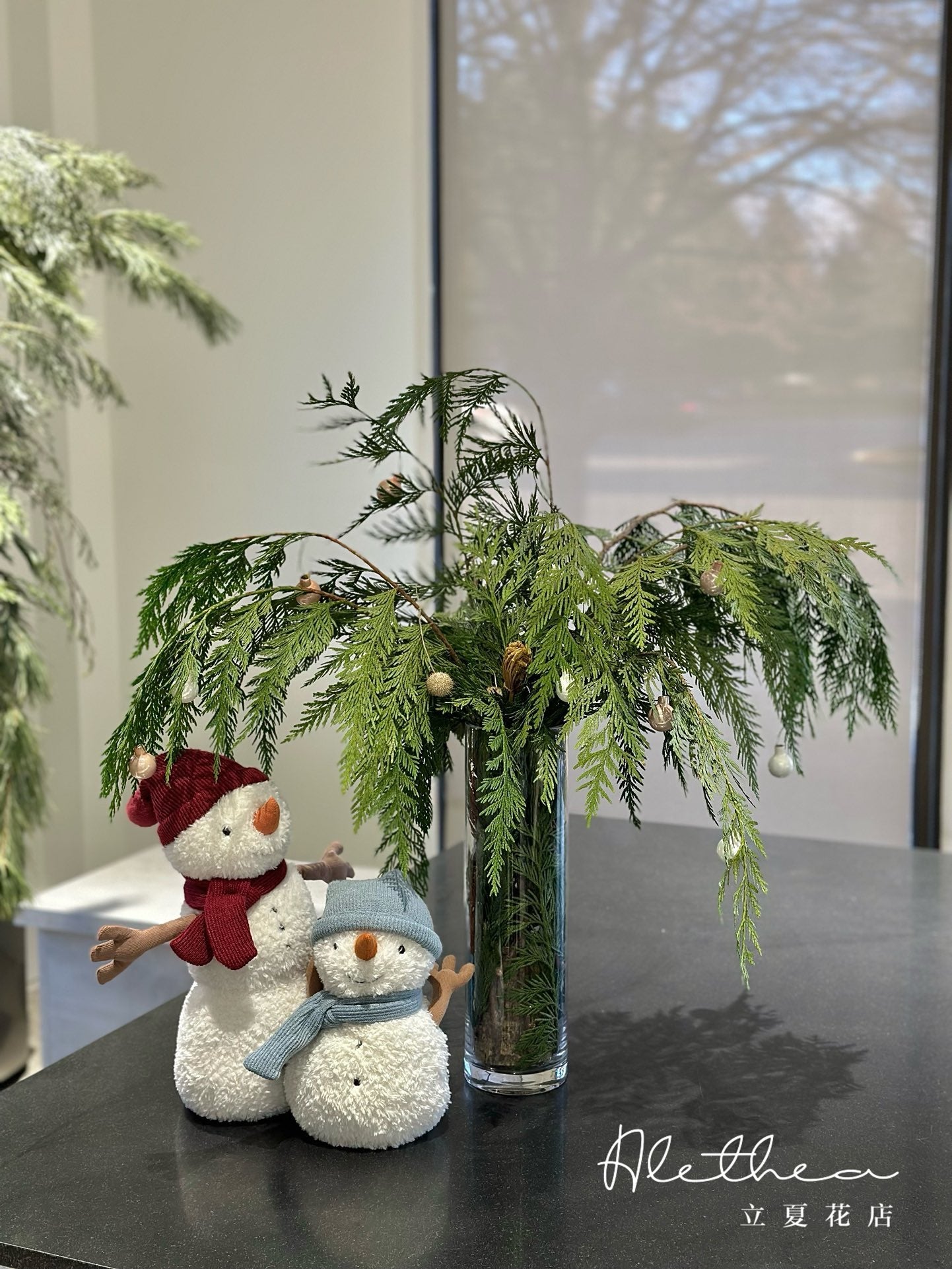 Christmas Cedar Vase Arrangement